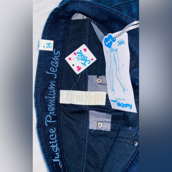 NWT Teens Jeans/Pants👖Sz-14R 2 Piece Bundle- Justice Premium Dark Blue- Unisex - Picture 13 of 15